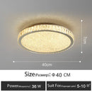 Luxury gold crystal led ceiling lamp living room warm lighting
