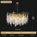 Luxury gold crystal led chandelier dining room pendant light