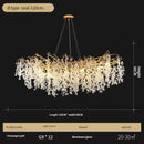 Luxury gold crystal led chandelier dining room pendant light
