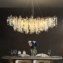 Luxury gold crystal led chandelier dining room pendant light