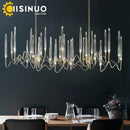 Luxury gold crystal led chandelier villa living room tree design