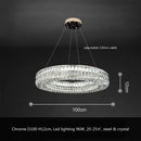 Luxury gold crystal led pendant light for dining room