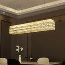 Luxury gold crystal led pendant light for dining room