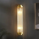 Luxury gold crystal led wall sconce bedroom glass prism light