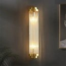 Luxury gold crystal led wall sconce bedroom glass prism light
