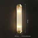 Luxury gold crystal led wall sconce bedroom glass prism light