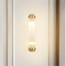 Luxury gold crystal led wall sconce bedroom glass prism light
