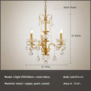 Luxury gold crystal pendant chandelier foyer light with pearl strands