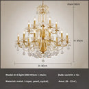 Luxury gold crystal pendant chandelier foyer light with pearl strands