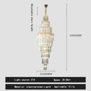 Luxury gold crystal pendant chandelier – hotel lobby tiered glass light