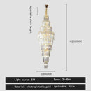 Luxury gold crystal pendant chandelier – hotel lobby tiered glass light