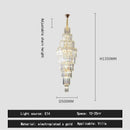 Luxury gold crystal pendant chandelier – hotel lobby tiered glass light