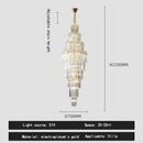 Luxury gold crystal pendant chandelier – hotel lobby tiered glass light