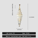 Luxury gold crystal pendant chandelier – hotel lobby tiered glass light