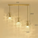 Luxury gold crystal pendant light dining room single head chandelier