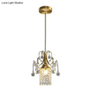 Luxury gold crystal pendant light dining room single head chandelier