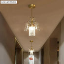 Luxury gold crystal pendant light dining room single head chandelier