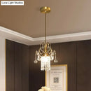 Luxury gold crystal pendant light dining room single head chandelier