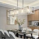 Luxury gold crystal rectangle chandelier dining room light