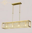 Luxury gold crystal rectangle chandelier dining room light