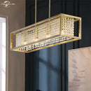 Luxury gold crystal rectangle chandelier dining room light