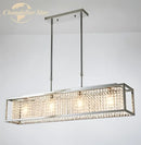 Luxury gold crystal rectangle chandelier dining room light