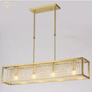Luxury gold crystal rectangle chandelier dining room light