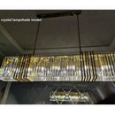 Luxury gold crystal rectangular pendant lights dining room led