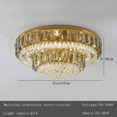 Luxury gold crystal round ceiling chandelier for dining room