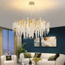 Luxury gold crystal tassel chandelier living room tree branch light