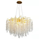 Luxury gold crystal tassel chandelier living room tree branch light