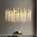 Luxury gold crystal tassel chandelier living room tree branch light