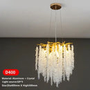 Luxury gold crystal tassel chandelier living room tree branch light