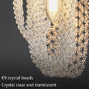 Luxury gold crystal tassel pendant lamp bedroom lighting