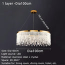 Luxury gold crystal water curtain pendant chandelier for living room