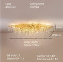 Luxury gold crystal water drop chandelier dining room light