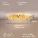Luxury gold crystal water drop chandelier dining room light