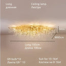 Luxury gold crystal water drop chandelier dining room light