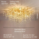 Luxury gold crystal water drop chandelier dining room light