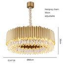 Luxury gold crystal water droplet pendant lights dining room fixture