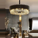 Luxury gold crystal water droplet pendant lights dining room fixture