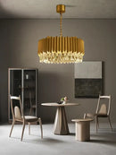 Luxury gold crystal water droplet pendant lights dining room fixture
