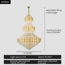 Luxury gold decorbites crystal duplex headlight living room chandelier