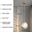 Luxury gold deer crystal ball chandelier bedroom pendant light