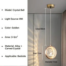 Luxury gold deer crystal ball chandelier bedroom pendant light