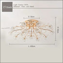 Luxury gold dendritic crystal ceiling lamp for dining room shades