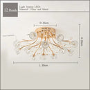 Luxury gold dendritic crystal ceiling lamp for dining room shades