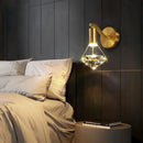 Luxury gold diamond crystal wall lamp for living room