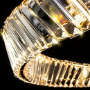 Luxury gold dna spiral crystal chandelier living room ring light