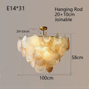 Luxury gold glass shell ceiling pendant light for bedroom